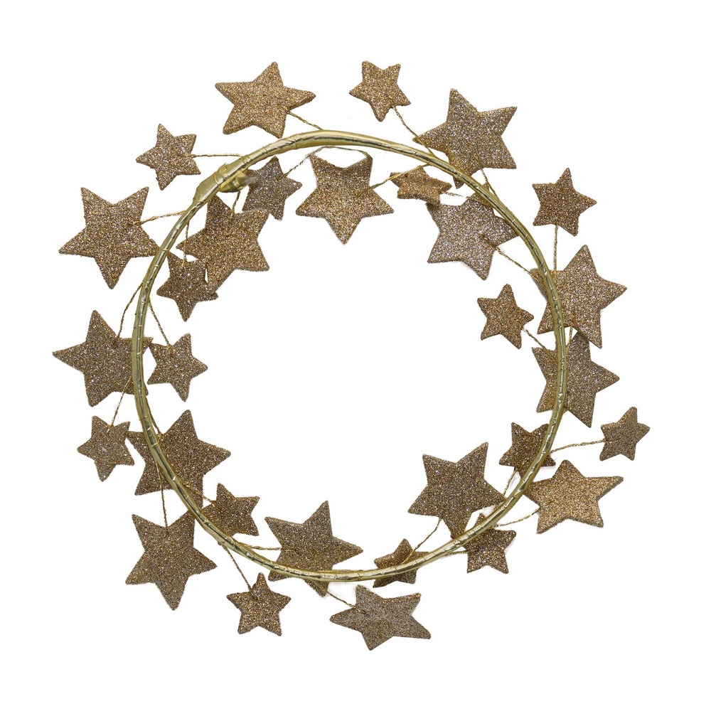 My Texas House Glitter Star Wreath, Gold, 11.25in‎